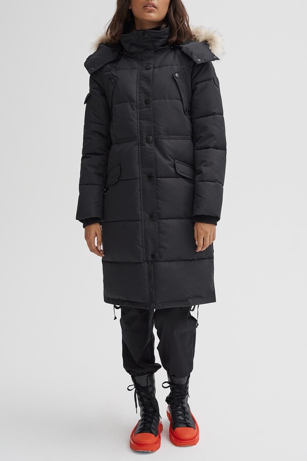 Noize Kaylee Quilted Faux Fur Trim Parka ShopStyle