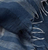 Thumbnail for your product : Co Begg & Filigree Fringed Checked Cashmere-Gauze Scarf