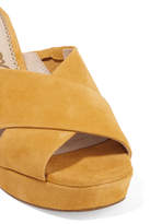 Thumbnail for your product : Sam Edelman Jayne Suede Platform Mules - Mustard