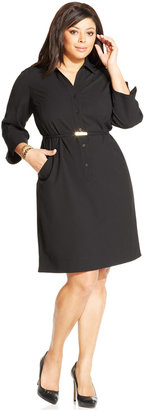 Jones New York Collection Plus Size Belted Shirtdress
