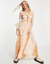 Thumbnail for your product : Free People dance with me maxi dress in orange multi