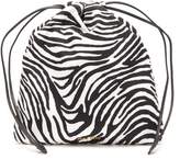 Thumbnail for your product : Miu Miu Zebra-print Drawstring Wash Bag - Womens - Black Multi