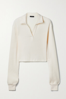 Stark waffle knit cropped polo Clearance