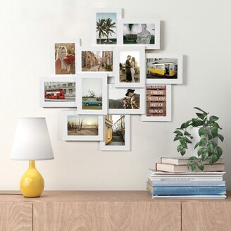 Adeco White Wall Collage Frame with Twelve 4x6-inch Openings - On