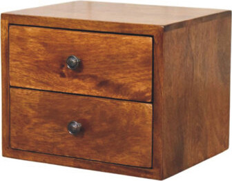 Artisan Furniture Solis 2-Drawer Chestnut Wall Mounted Nightstand