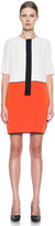 Thumbnail for your product : Victoria Beckham Victoria Color Block Acetate-Blend Tunic in Cream & Tangerine & Navy