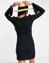 Thumbnail for your product : Fashion Union Exclusive knitted mini beach summer dress in black