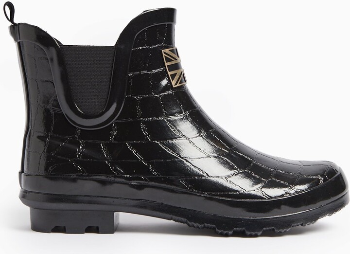 Tu Black Croc Ankle Wellies ShopStyle