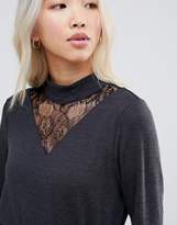 Thumbnail for your product : B.young High Neck Lace Insert Blouse