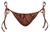 Thumbnail for your product : Mara Hoffman Lei Snakeskin-effect Jacquard Bikini Briefs - Brown