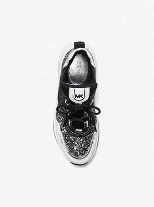 olympia glitter and leather trainer