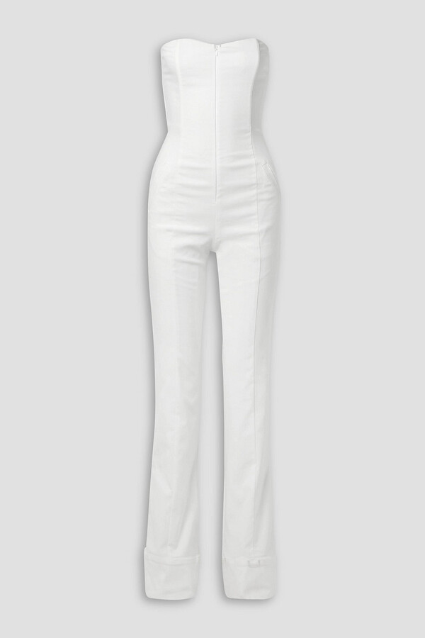 White Strapless Jumpsuit ShopStyle UK