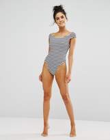 Thumbnail for your product : Motel Stripe Bardot Swimsuit