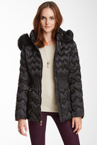 Thumbnail for your product : Laundry by Shelli Segal Faux Fur Trimmed Short Down Coat