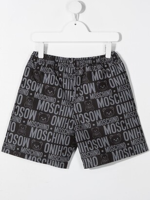 MOSCHINO BAMBINO Logo-Print Swim Shorts
