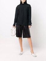 Thumbnail for your product : Eleventy Pleat Long-Sleeve Silk Blouse
