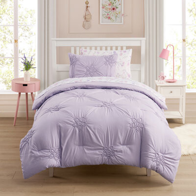 Floral Pintuck Kids Bedding Set Includes Printed Sheet Set By Sweet Home Collection®