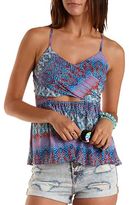 Thumbnail for your product : Charlotte Russe Strappy Crossover Cut-Out Tank Top