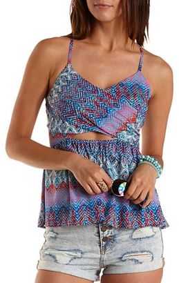 Charlotte Russe Strappy Crossover Cut-Out Tank Top