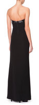 Thumbnail for your product : Giorgio Armani Strapless Beaded Origami Folded Gown, Black