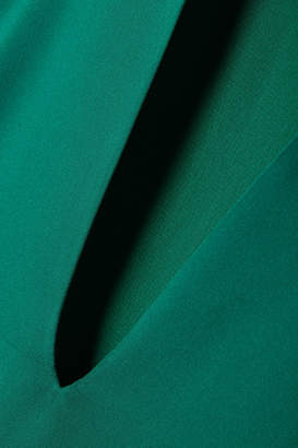 Reem Acra Draped Silk-georgette Midi Dress - Emerald