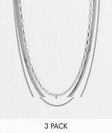 Thumbnail for your product : Aldo Ediagan pack of 3 necklaces in silver