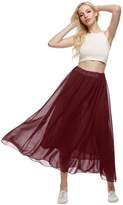 Thumbnail for your product : ACEVOG Women Chiffon Pleated Elastic Waist Skirt Long Maxi Dress XL