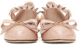 Thumbnail for your product : Gucci Pink Patent Sadie Spike Ballerina Flats
