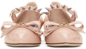 Gucci Pink Patent Sadie Spike Ballerina Flats