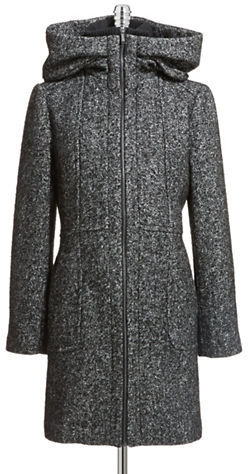 London Fog Wool Zip Boucle Coat - ShopStyle