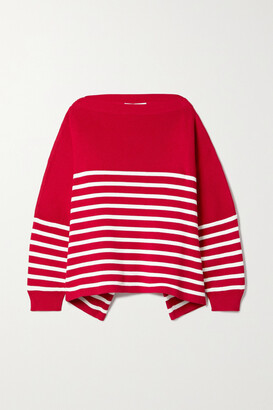 Oversized striped sweater - Red Pink