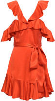 Thumbnail for your product : Zimmermann Ruffled Silk-satin Mini Dress