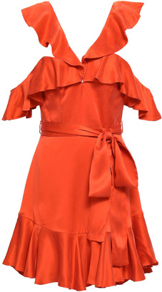 Zimmermann Ruffled Silk-satin Mini Dress