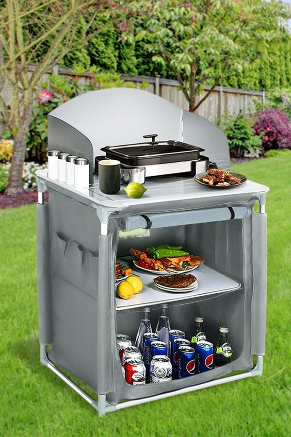 Living and Home Camping Kitchen Stand Unit Storage Portable Outdoor BBQ