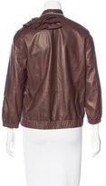 Thumbnail for your product : Brunello Cucinelli Monili-Embellished Leather Jacket w/ Tags