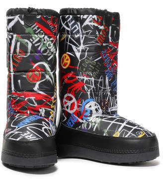 Love Moschino Appliqued Printed Shell Snow Boots