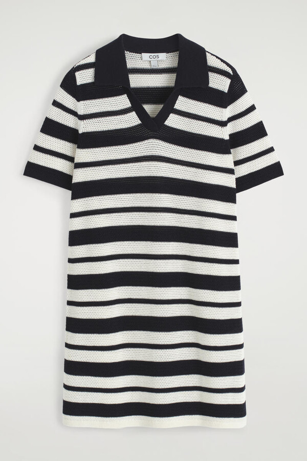 COS Open-Knit Polo Mini Dress