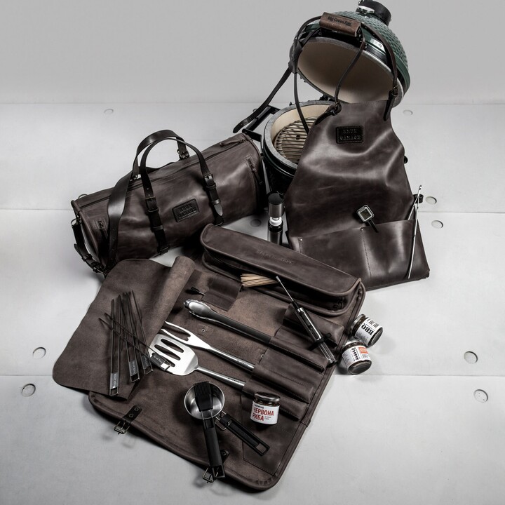 Grilling Tools Case Outdoor Cooking Bag Bbq Holder Personalized Leather Barbecue Roll Father Day Gift