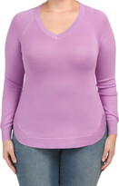 Thumbnail for your product : Lane Bryant Plus Rounded Hem V-neck Sweater