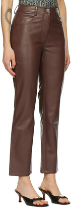 Miaou Brown Vegan Leather Junior Pants