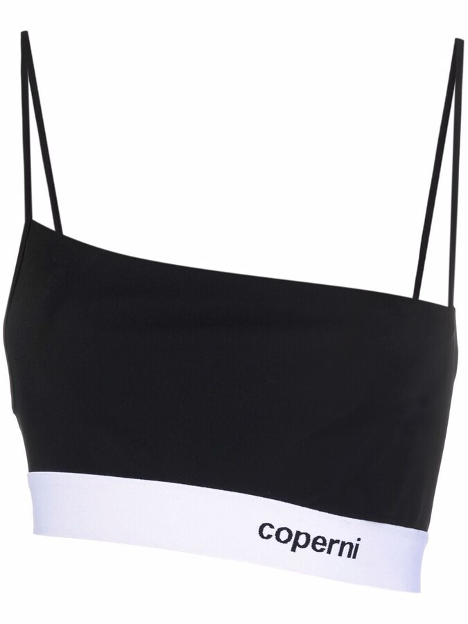 black spaghetti strap crop top