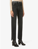 Thumbnail for your product : Maison Margiela Patchwork high-rise denim trousers