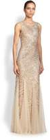 Thumbnail for your product : Aidan Mattox Sequined Godet Gown