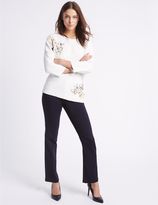 Thumbnail for your product : Marks and Spencer Embellished Roma Rise Cropped Jeans