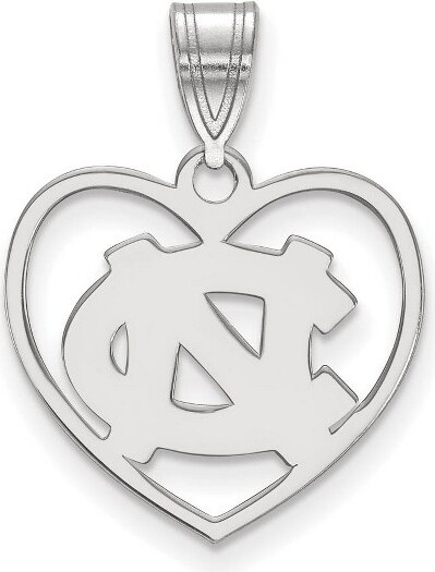 Black Bow Jewelry Co. BlackBowJewelrySterlingSilverNorthCarolinaTarHeelsNCAAHeartPendant