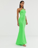 Thumbnail for your product : Goddiva backless sequin dress in lime