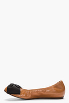 Thumbnail for your product : Lanvin Brown Leather Bow Ballerina Flats