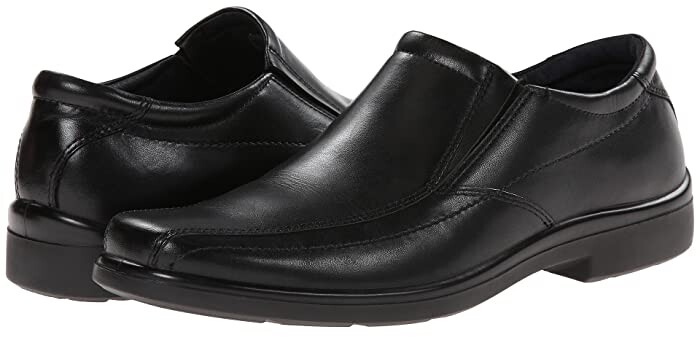 hush puppies black leather shoes