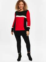 Thumbnail for your product : Evans Red Colour Block Jumper