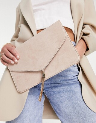 ASOS + Marble Clutch Bag with Metal Handle